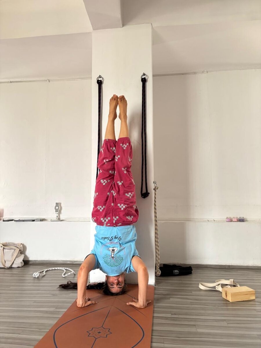 Yoga pose demonstration at YogStudio Kharghar