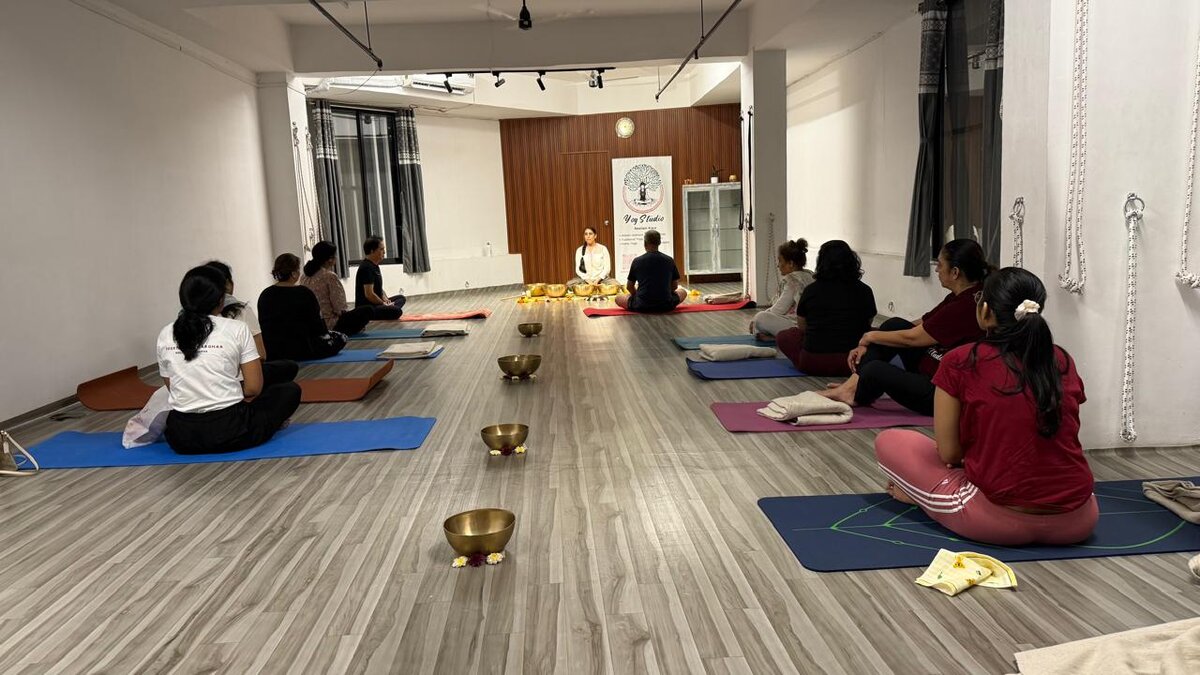 Sound healing session at YogStudio Kharghar