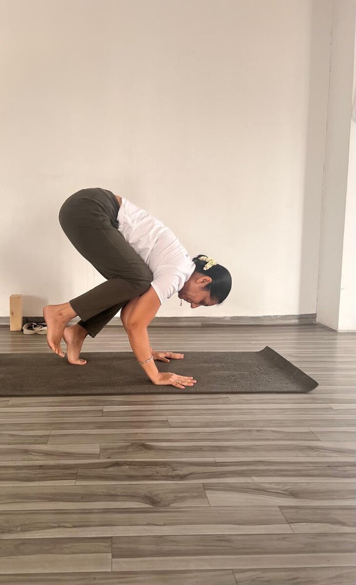 Yoga pose demonstration at YogStudio Kharghar