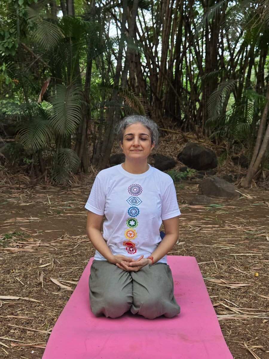 Outdoor yoga practice with YogStudio